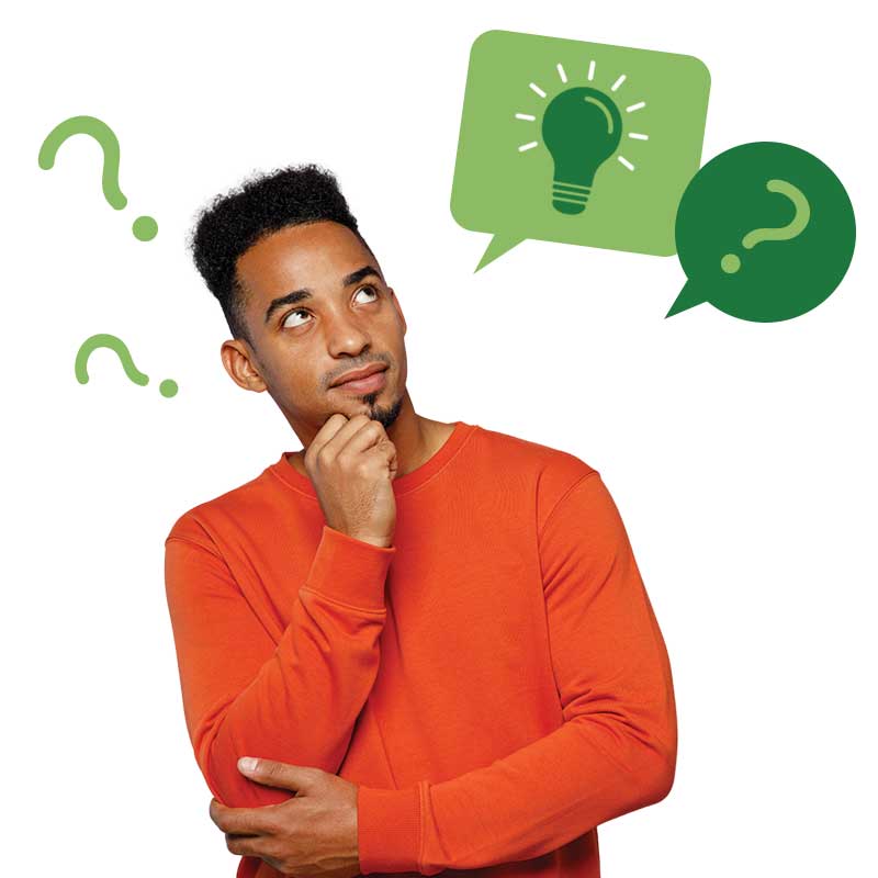 Man  contemplating answers