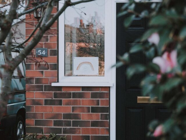 house with rainbow