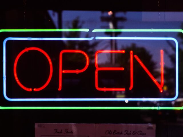 Photo of open sign