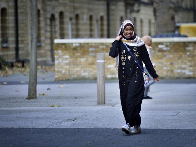 Girl walking in street