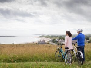 couple using bikes