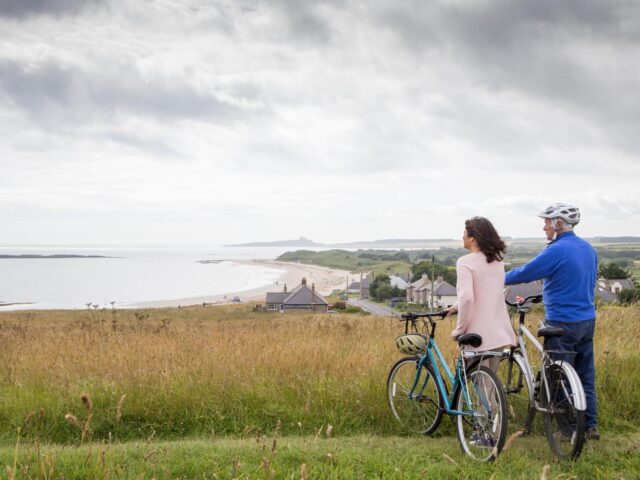 couple using bikes