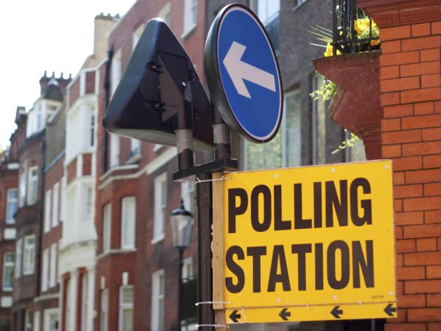 Polling station sign