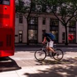 a cyclist on a London street