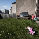 discarded furniture in a garden