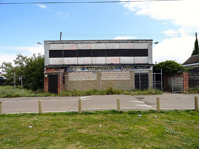 The former Mermaid Inn in Jaywick - an abandoned, dilapidated building