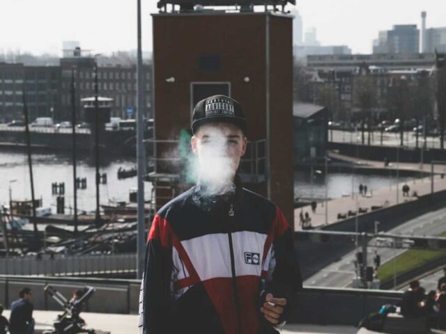 Young person smoking