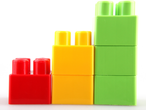 Photo of coloured building bricks