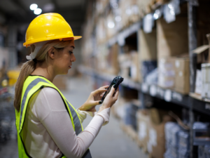 Woman working in a warehouse