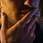 Close-up of someone smoking