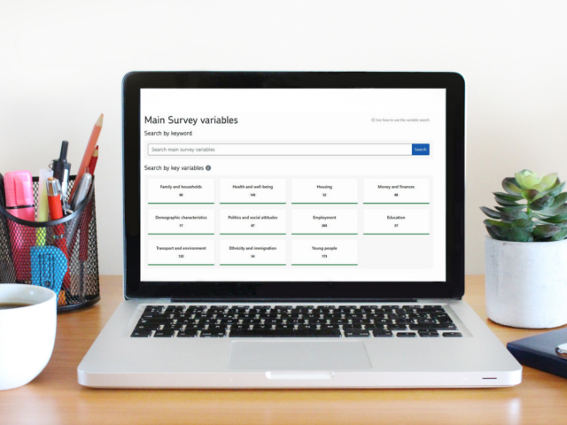 Laptop with screen showing the variable search